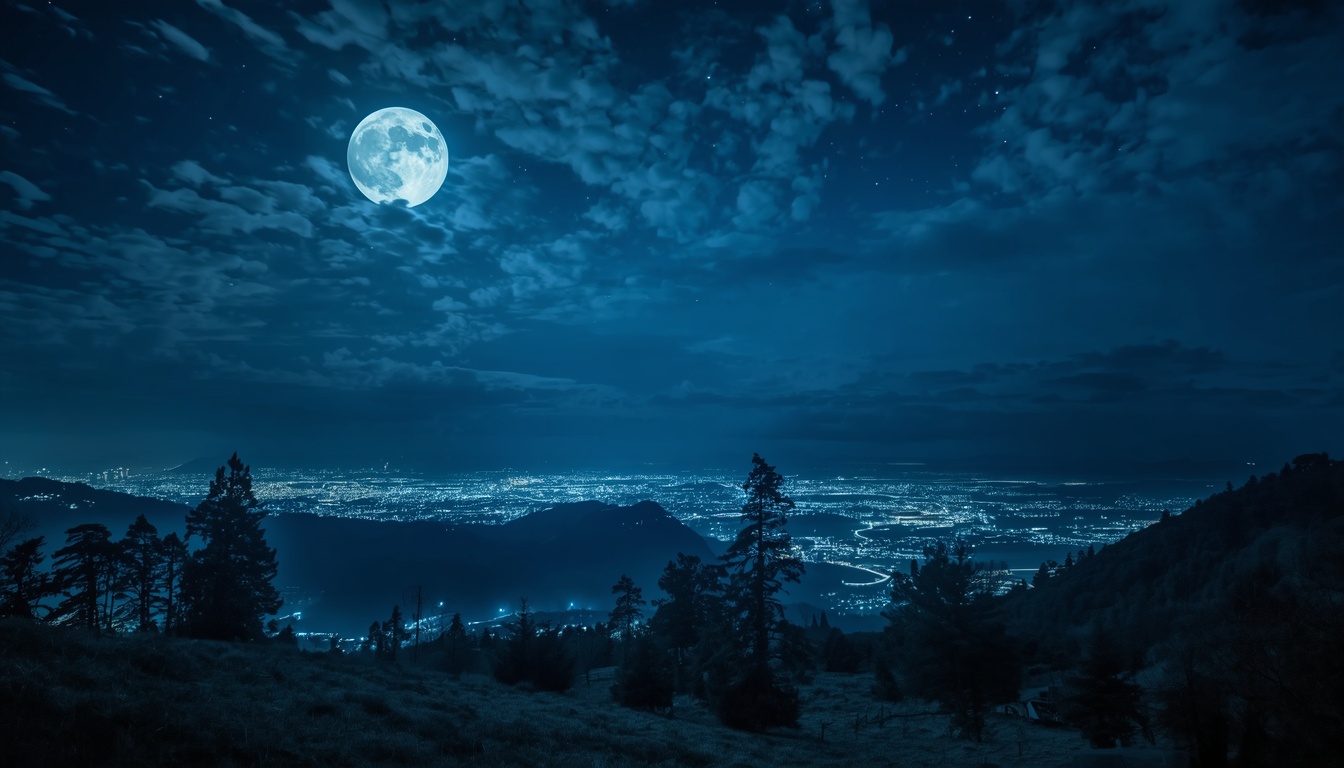 Rustige nachtelijke sfeer voor slaapchecklists van Luminousmyfilter